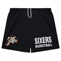 Short en maille Hardwood Classics Gameday noir pour homme des Philadelphia 76ers de Mitchell & Ness