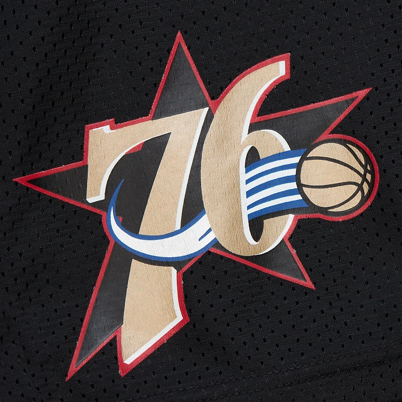Short en maille Hardwood Classics Gameday noir pour homme des Philadelphia 76ers de Mitchell & Ness