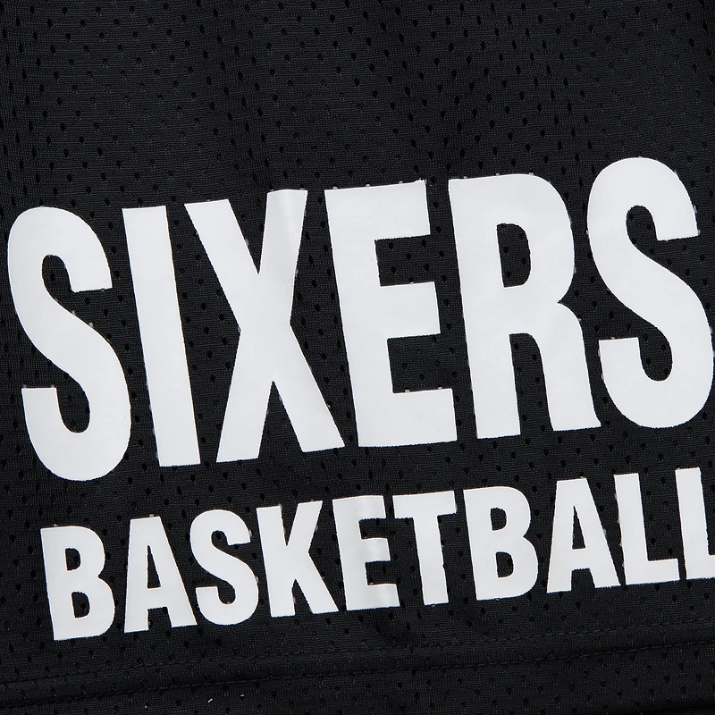 Short en maille Hardwood Classics Gameday noir pour homme des Philadelphia 76ers de Mitchell & Ness