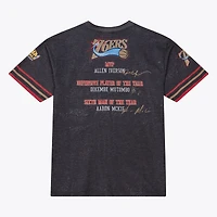 Men's Mitchell & Ness Black Philadelphia 76ers Hardwood Classics Originals Collection 2000-2001 Team Roster T-Shirt