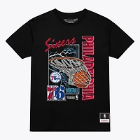 Men's Mitchell & Ness  Black Philadelphia 76ers Lightning Swish T-Shirt