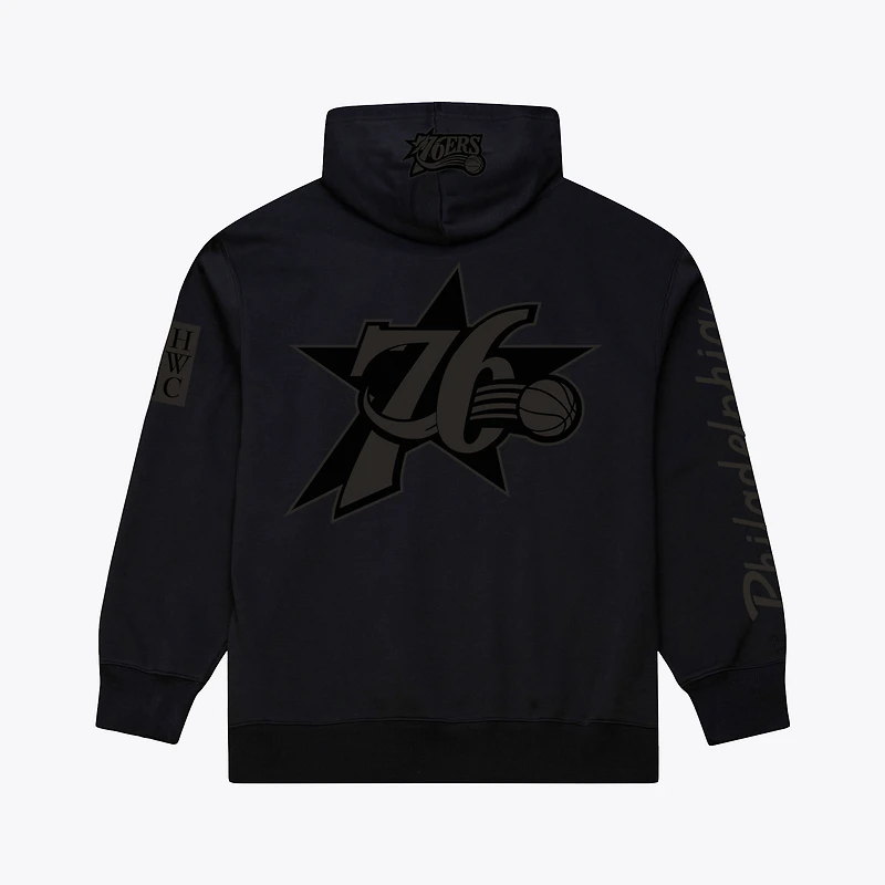 Men's Mitchell & Ness  Black Philadelphia 76ers Phantom Fleece Hoodie