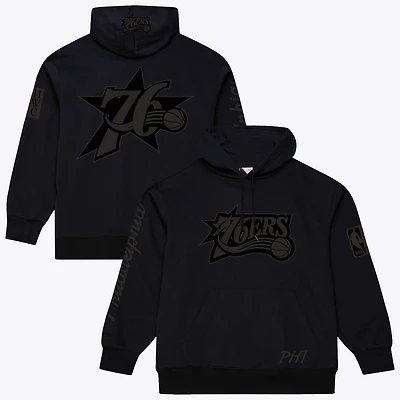Sweat à capuche polaire Phantom noir Mitchell & Ness Philadelphia 76ers pour homme