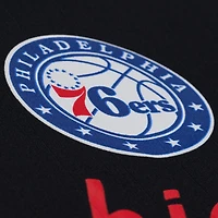 Men's Mitchell & Ness  Black Philadelphia 76ers Polo Jersey