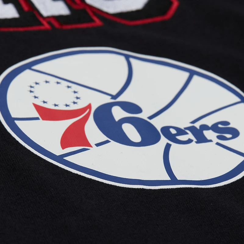 Men's Mitchell & Ness Black Philadelphia 76ers Training Camp Long Sleeve T-Shirt