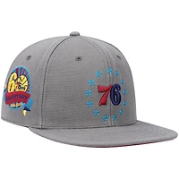 Casquette ajustée pour homme Mitchell & Ness Charcoal Philadelphia 76ers Hardwood Classics 60th Anniversary Carbon Cabernet