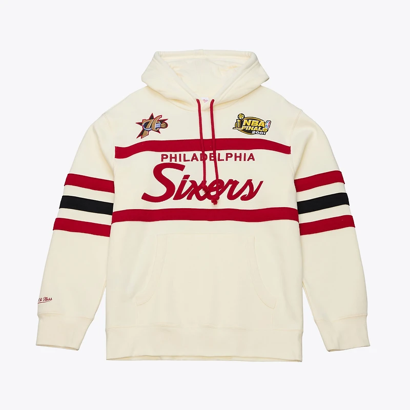 Men's Mitchell & Ness Cream Philadelphia 76ers Hardwood Classics 76 Originals Collection Head Coach Hoodie