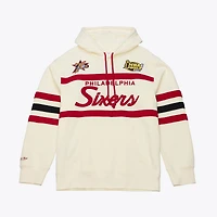 Men's Mitchell & Ness Cream Philadelphia 76ers Hardwood Classics 76 Originals Collection Head Coach Hoodie
