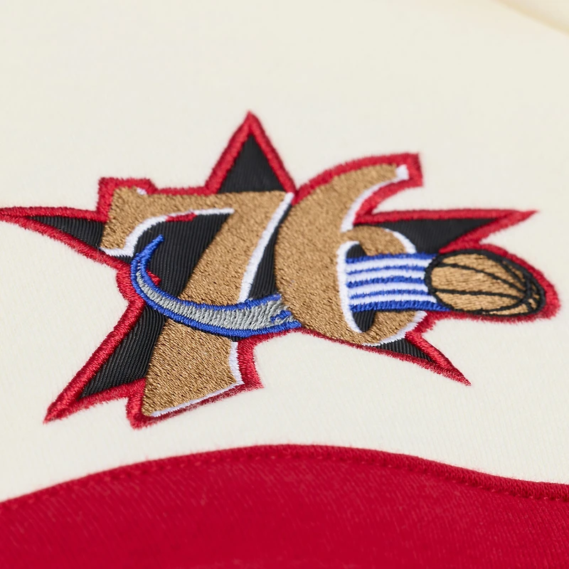 Men's Mitchell & Ness Cream Philadelphia 76ers Hardwood Classics 76 Originals Collection Head Coach Hoodie