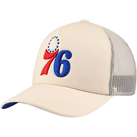 Men's Mitchell & Ness Cream Philadelphia 76ers Trucker Adjustable Hat