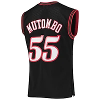 Maillot Swingman Mitchell & Ness Dikembe Mutombo pour hommes, noir, Philadelphia 76ers, Hardwood Classics