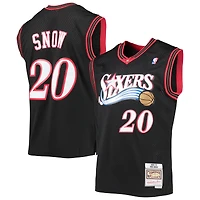 Maillot Swingman Mitchell & Ness Eric Snow pour hommes des Philadelphia 76ers 2000/01 Hardwood Classics noir