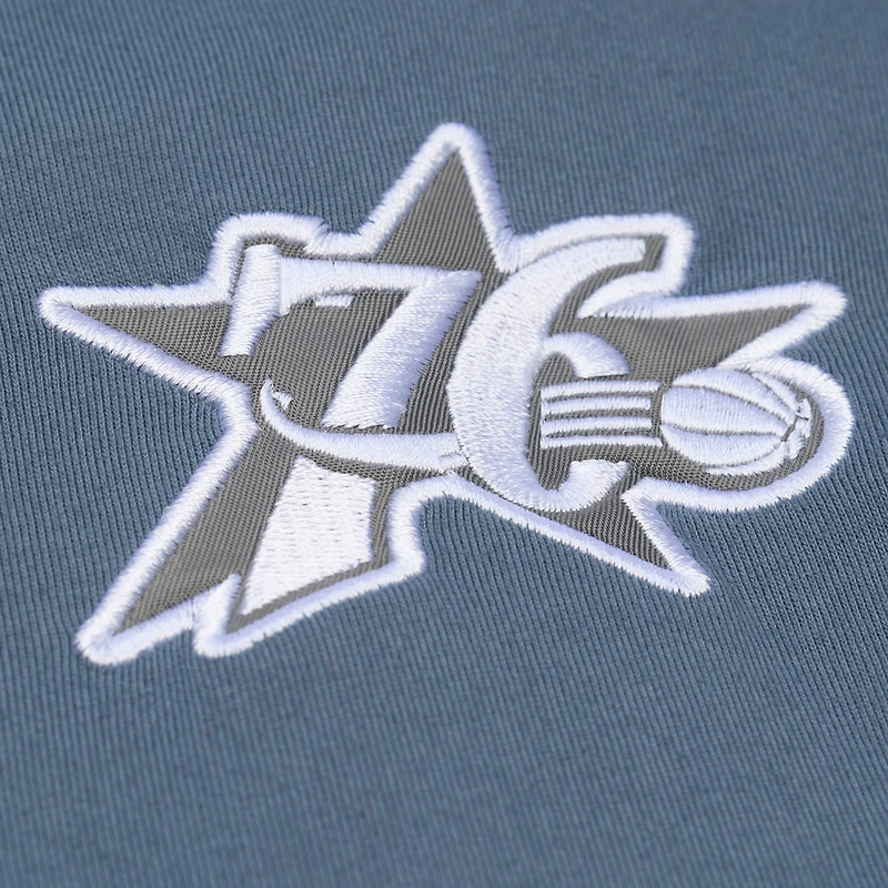 Men's Mitchell & Ness  Gray Philadelphia 76ers Thunderstorm Short Sleeve T-Shirt