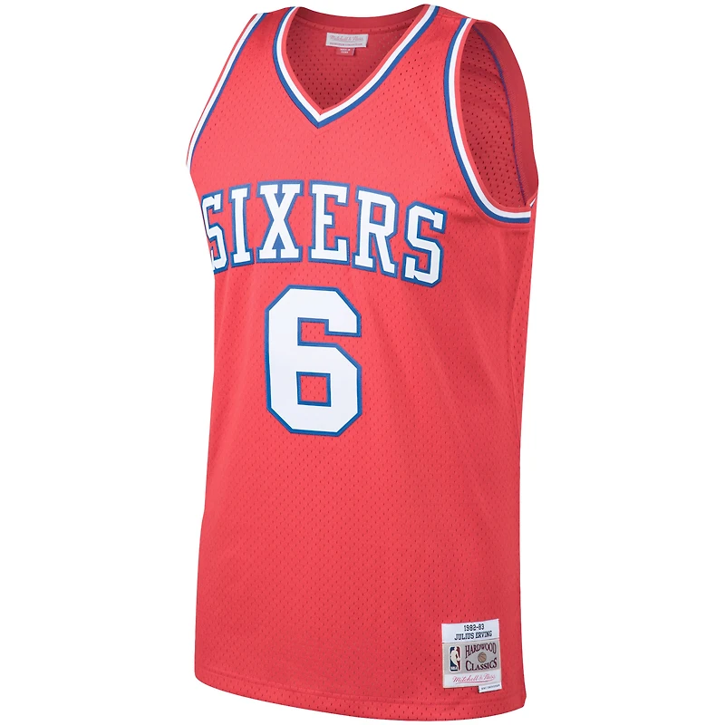 Men's Mitchell & Ness Julius Erving Red Philadelphia 76ers 1982/83 Hardwood Classics Swingman Jersey