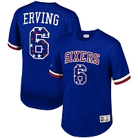 Men's Mitchell & Ness Julius Erving Royal Philadelphia 76ers Player Name Number T-Shirt