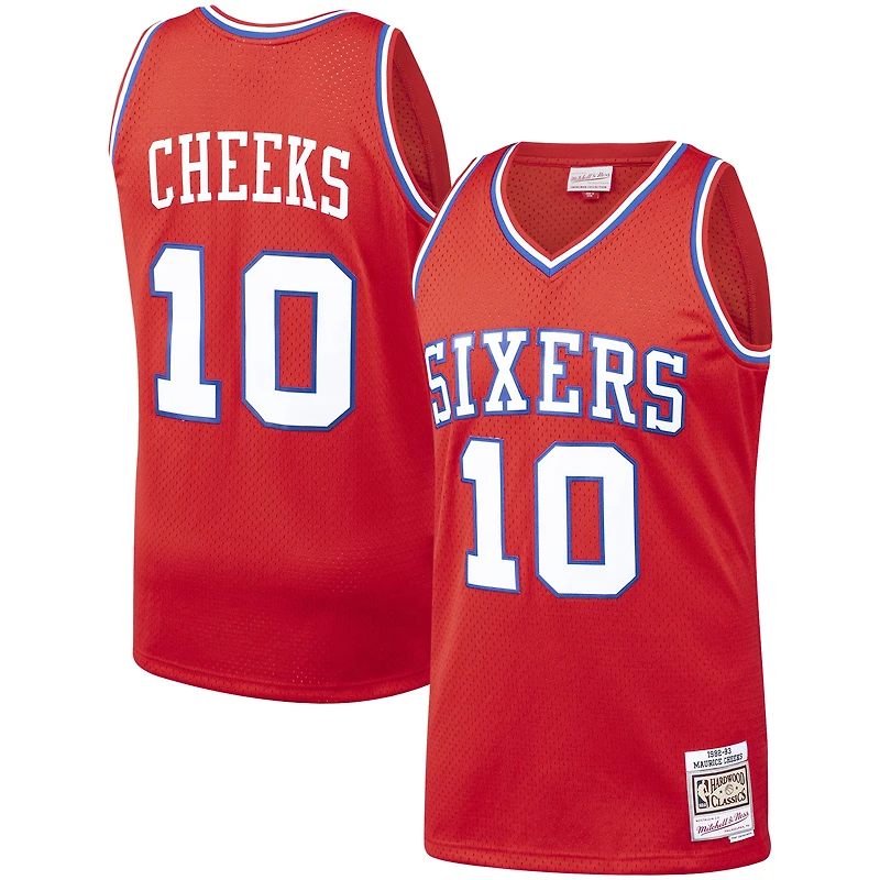Men's Mitchell & Ness Maurice Cheeks Red Philadelphia 76ers Hardwood Classics Swingman Jersey
