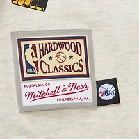 Men's Mitchell & Ness Oatmeal Philadelphia 76ers Hardwood Classics Legacy Defined Retro Championship T-Shirt