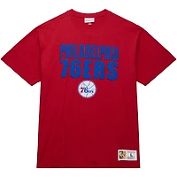 T-shirt flammé légendaire pour homme Mitchell & Ness Philadelphia 76ers Hardwood Classics rouge