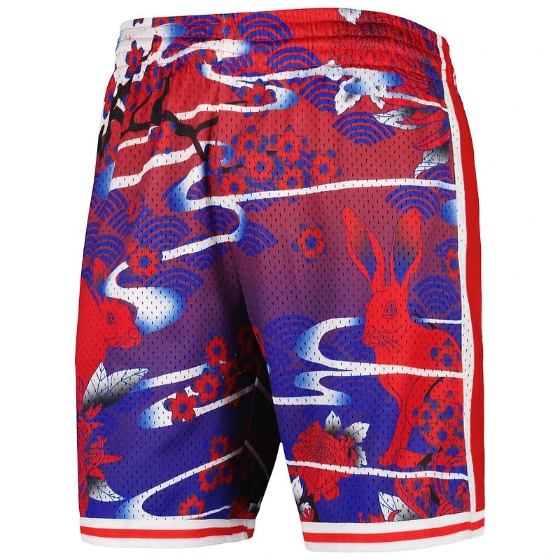 Short Swingman du Nouvel An lunaire des Philadelphia 76ers Mitchell & Ness rouge pour homme