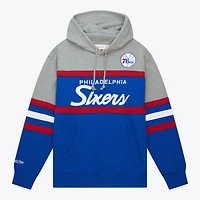 Men's Mitchell & Ness  Royal Philadelphia 76ers Fleece Head Coach Hoodie