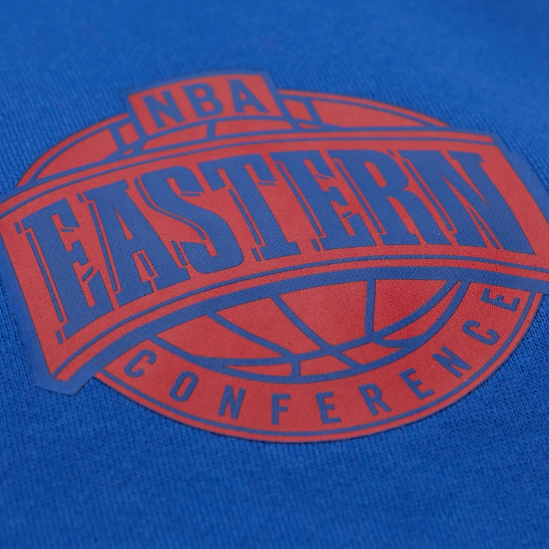 Men's Mitchell & Ness Royal Philadelphia 76ers Hardwood Classics Team Origins Fleece Pullover Hoodie