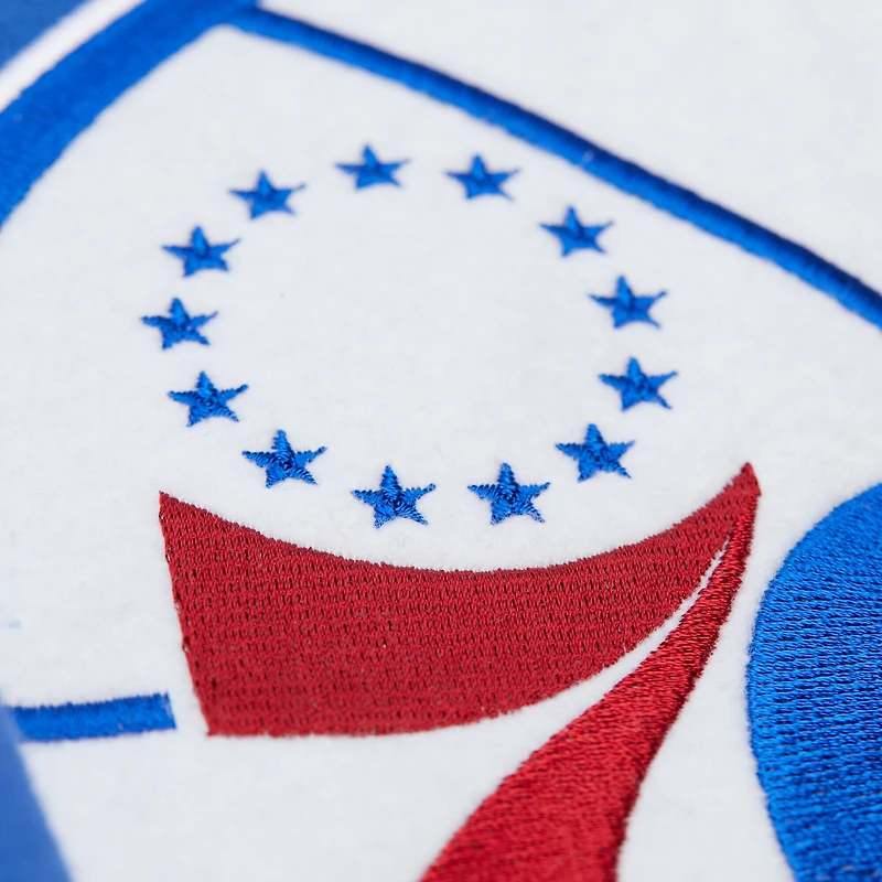 Sweat à capuche en polaire Mitchell & Ness Royal Philadelphia 76ers Hardwood Classics Team Origins pour homme