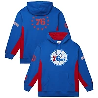 Sweat à capuche en polaire Mitchell & Ness Royal Philadelphia 76ers Hardwood Classics Team Origins pour homme