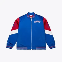 Men's Mitchell & Ness  Royal Philadelphia 76ers Throw It Back Heavyweight Satin Full-Zip Jacket
