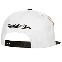 Men's Mitchell & Ness White Philadelphia 76ers Hot Fire Snapback Hat