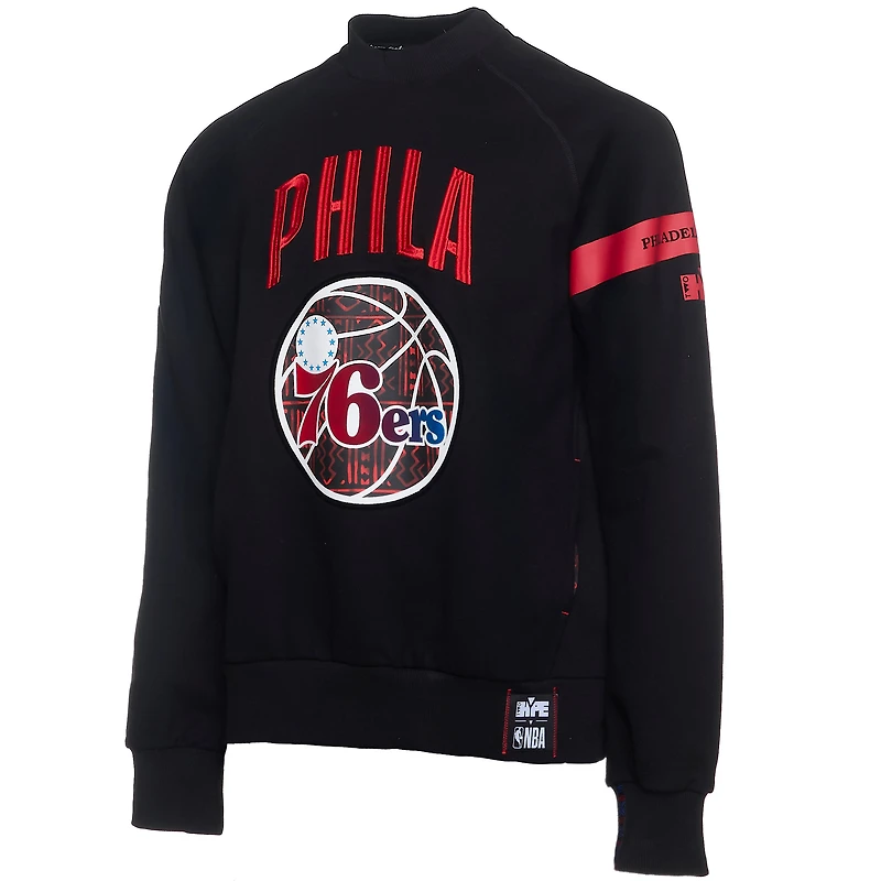 Men's NBA x Two Hype  Black Philadelphia 76ers Culture & Hoops Collection Premium Pullover Sweatshirt