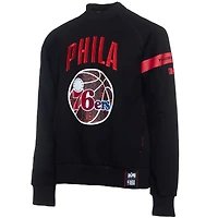 Men's NBA x Two Hype  Black Philadelphia 76ers Culture & Hoops Collection Premium Pullover Sweatshirt