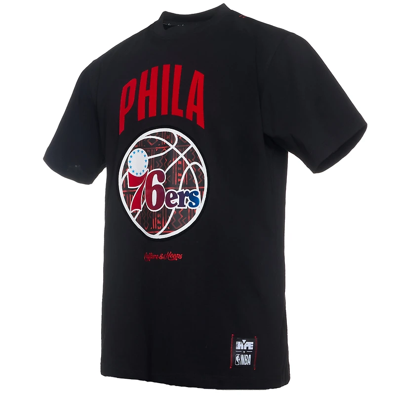 Men's NBA x Two Hype  Black Philadelphia 76ers Culture & Hoops Collection Premium T-Shirt
