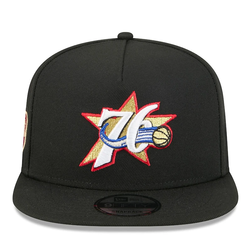 Men's New Era Black Philadelphia 76ers 2025/26 Classic Edition Jersey Hook A-Frame 9FIFTY Snapback Hat