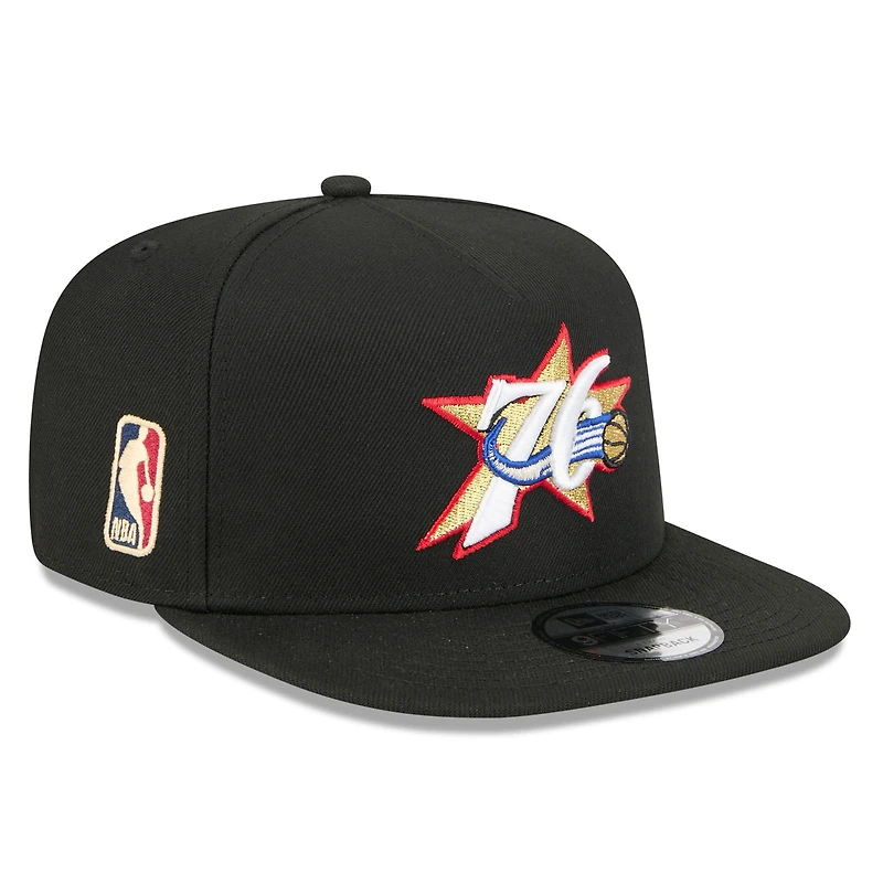 Men's New Era Black Philadelphia 76ers 2025/26 Classic Edition Jersey Hook A-Frame 9FIFTY Snapback Hat