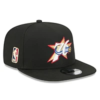 Men's New Era Black Philadelphia 76ers 2025/26 Classic Edition Jersey Hook A-Frame 9FIFTY Snapback Hat