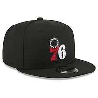 Casquette snapback New Era noire pour homme Philadelphia 76ers 2026 NBA Draft Crystal 9FIFTY