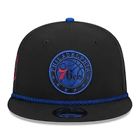 Casquette Snapback 9FIFTY noire Philadelphia 76ers Back Laurels New Era pour homme