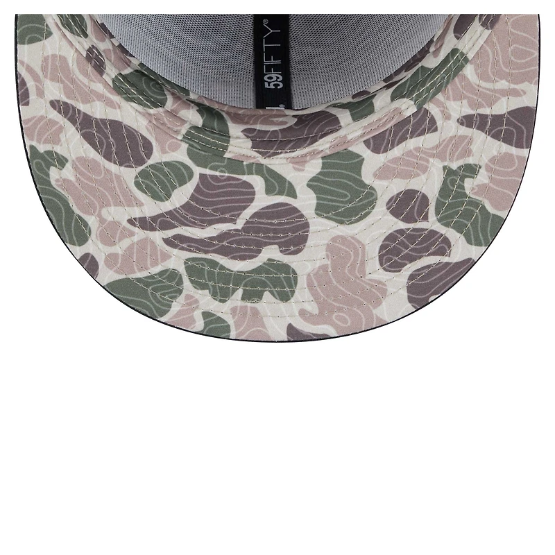 Men's New Era Black Philadelphia 76ers Camo Print UV 59FIFTY Fitted Hat
