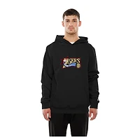 Sweat à capuche New Era noir pour homme, logo avant et arrière des Philadelphia 76ers