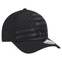 Men's New Era  Black Philadelphia 76ers Game Day Flag A-Frame 9FORTY Adjustable Hat