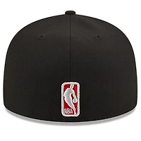 Casquette ajustée 59FIFTY matelassée noire Philadelphia 76ers New Era pour hommes