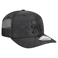 Men's New Era  Black Philadelphia 76ers Quilted 9SEVENTY Trucker Adjustable Hat