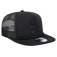 Casquette de golf à visière snapback Philadelphia 76ers noire New Era pour homme