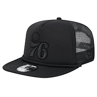 Casquette de golf à visière snapback Philadelphia 76ers noire New Era pour homme