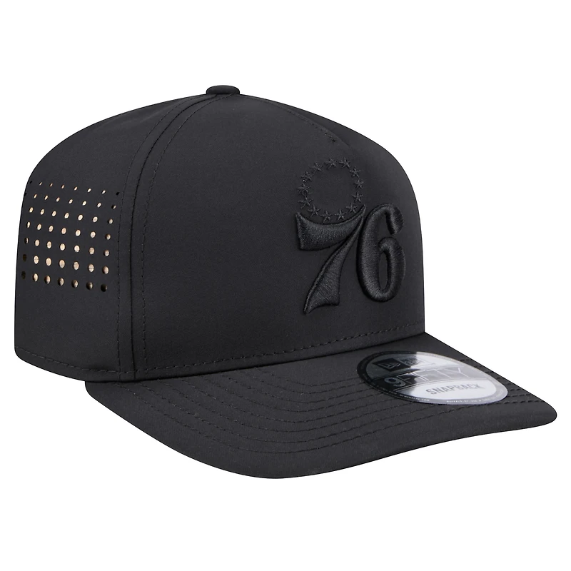 Casquette Snapback A-Frame 9FIFTY ventilée noire Philadelphia 76ers de New Era pour homme