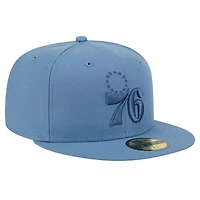 Casquette ajustée 59FIFTY New Era pour hommes des Philadelphia 76ers Color Pack Faded Tonal bleu