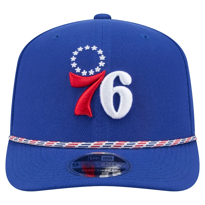 Casquette ajustable New Era 9SEVENTY bleue des Philadelphia 76ers pour homme