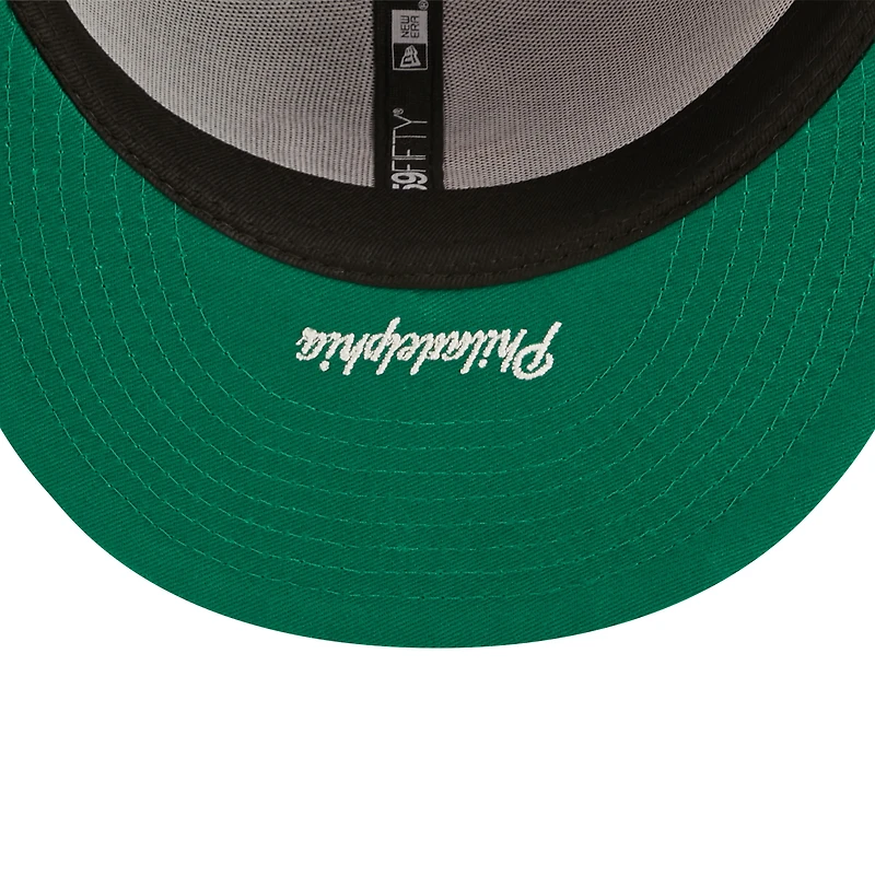 Casquette ajustée 59FIFTY pour homme New Era Blue Philadelphia 76ers avec fente latérale