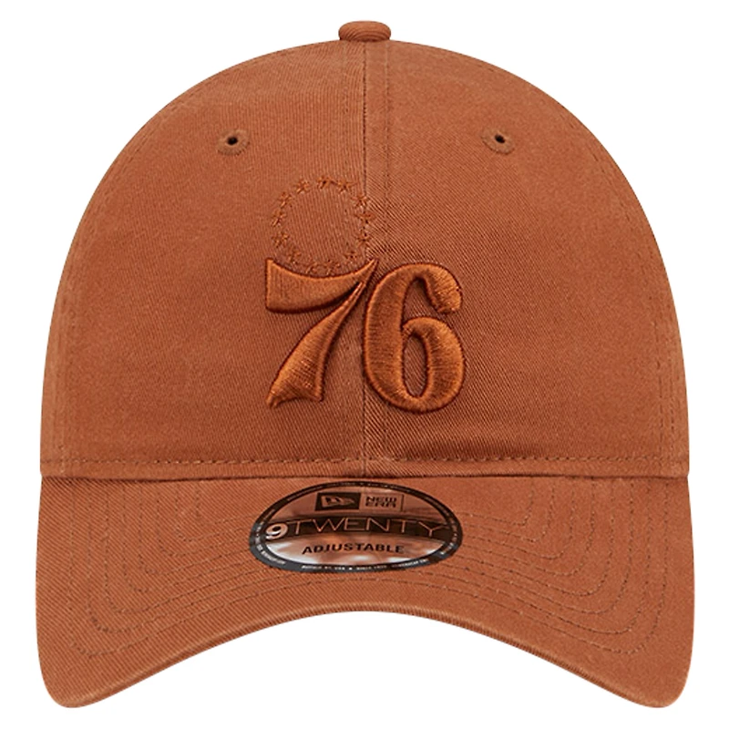 Men's New Era Brown Philadelphia 76ers Colorpack Tonal 9TWENTY Adjustable Hat