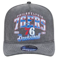 Casquette snapback pré-courbée 9FIFTY des Philadelphia 76ers de New Era pour homme, couleur anthracite